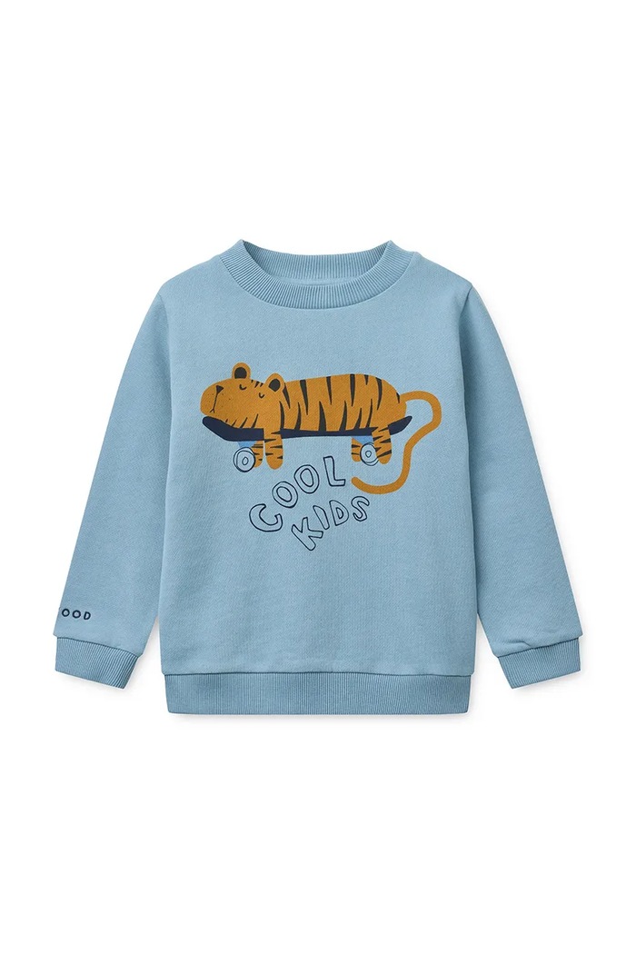 Liewood hanorac de bumbac pentru copii Thora Placement Sweatshirt LW20681.PPY2 albastru SS26
