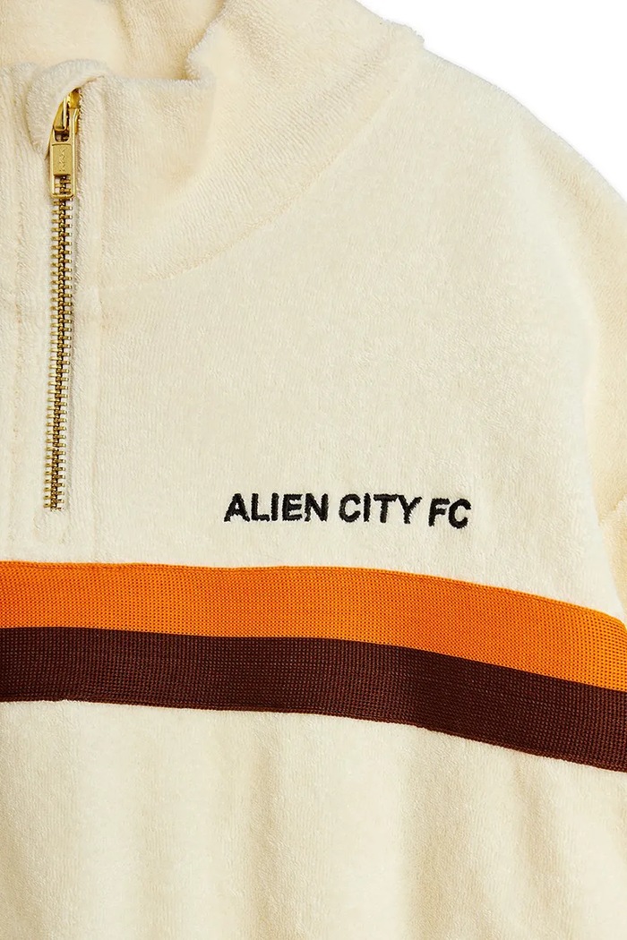 Chlapec Mini Rodini mikina detská bavlnená Alien City FC 26220115 béžová