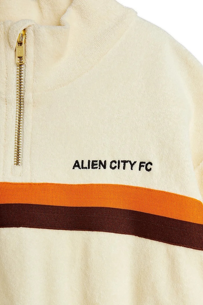 Chlapec Mini Rodini mikina detská bavlnená Alien City FC 26220115 béžová