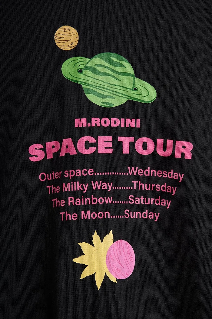 Băieți Mini Rodini hanorac de bumbac pentru copii Space tour 26220146 negru