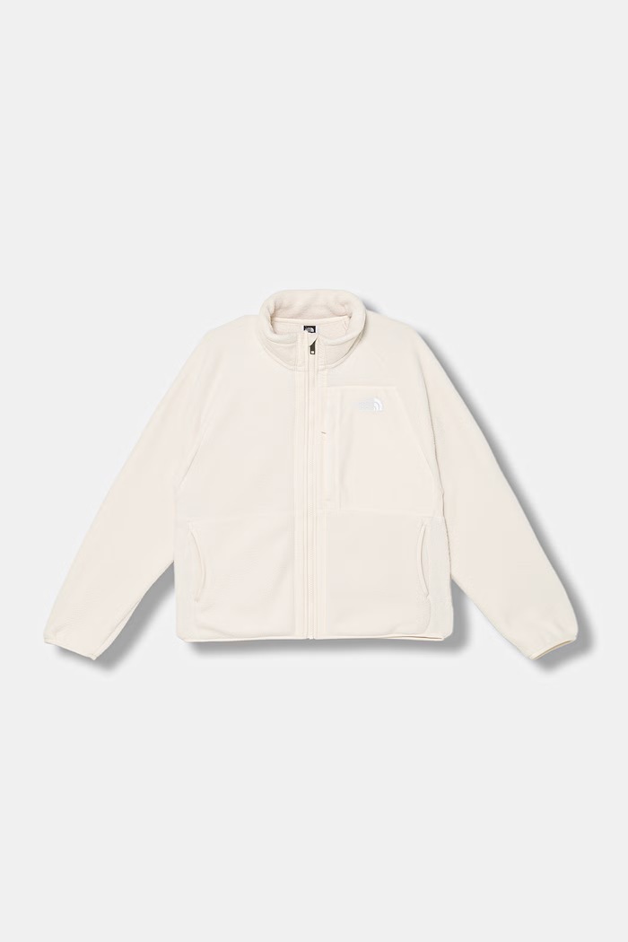 Detská fleecová mikina The North Face G YUMIORI FULL ZIP JACKET bez kapucne béžová NF0A8AZHQLI1