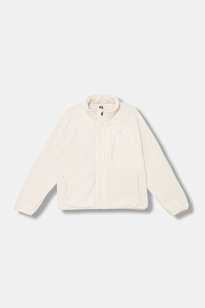 Detská fleecová mikina The North Face G YUMIORI FULL ZIP JACKET bez kapucne béžová NF0A8AZHQLI1