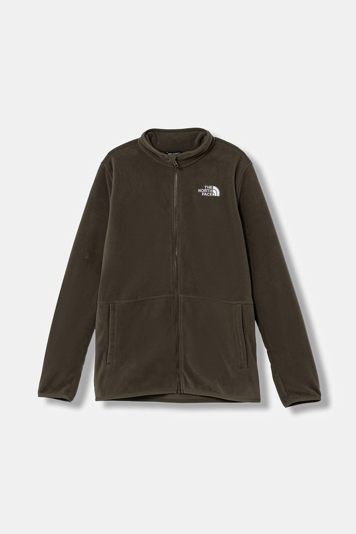 The North Face bluza rozpinana dziecięca polarowa TEEN GLACIER FZ ZIP IN JACKET zielony NF0A8F8A21L1
