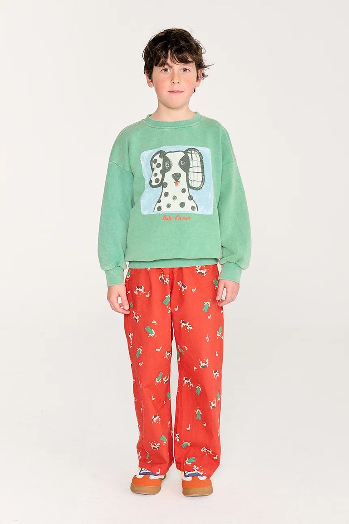 Детски памучен суичър Bobo Choses Van Dog sweatshirt зелен 126AC159