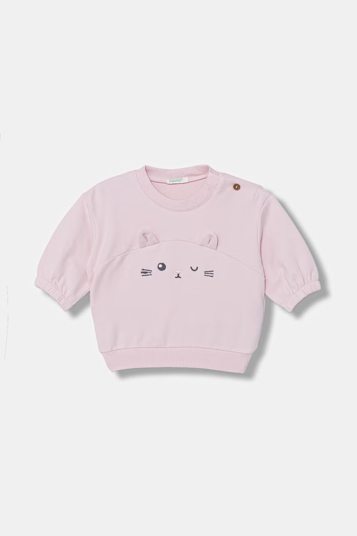 United Colors of Benetton bluza niemowlęca aplikacja różowy 35FNA1061.W.Stagionale