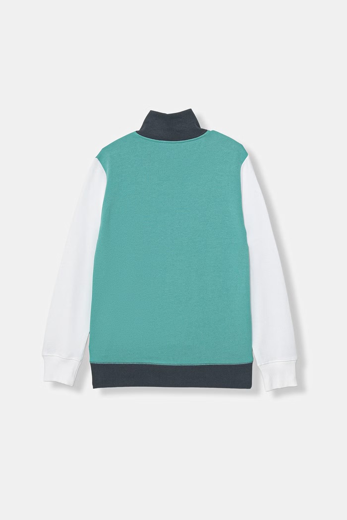 United Colors of Benetton dukserica na zakopčavanje sa kapuljačom za djecu od pamuka 3J68C501B.G.Stagionale tirkizna SS26