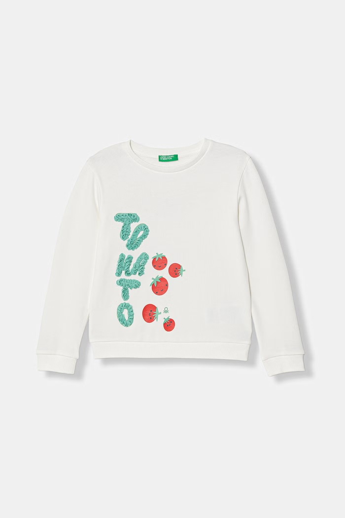 United Colors of Benetton mikina detská bavlnená biela 3J68G10M3.P.Stagionale