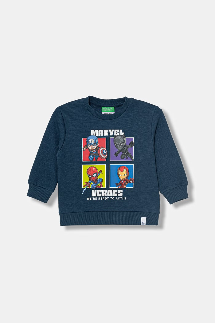 United Colors of Benetton hanorac pentru copii cu bumbac bleumarin 31A6G10MM.P.Stagionale