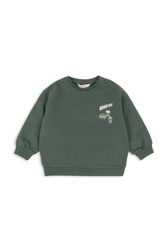Konges Sløjd hanorac pentru copii, din bumbac LOU SWEAT SHIRT OCS verde KS105451.PPY2