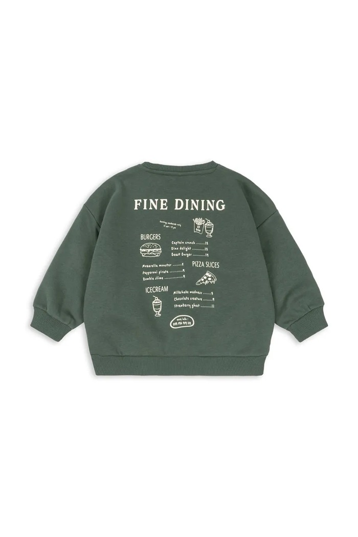Konges Sløjd hanorac pentru copii, din bumbac LOU SWEAT SHIRT OCS KS105451.PPY2 verde SS26