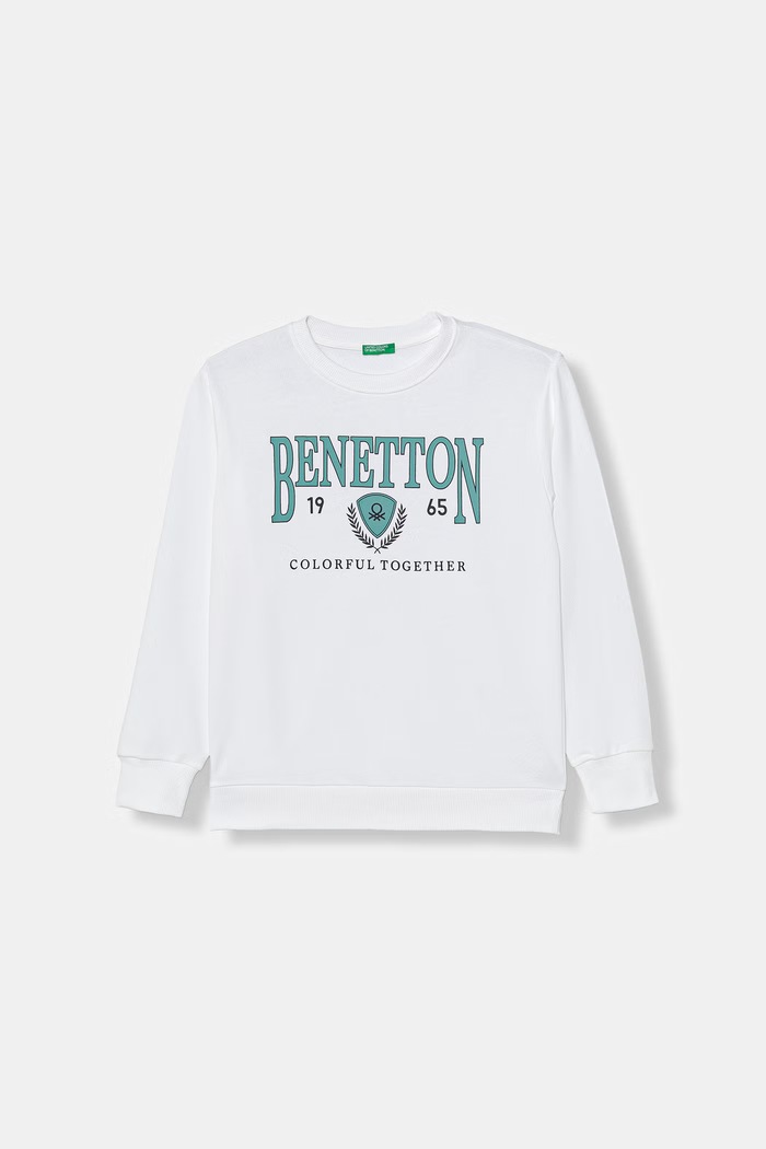 United Colors of Benetton mikina detská bavlnená biela 3J68C10S1.G.Stagionale