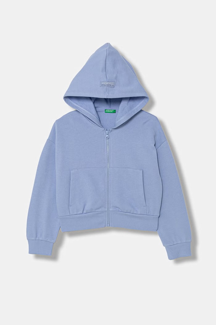 United Colors of Benetton bluza rozpinana dziecięca bawełniana niebieski 3NBMC505Y.G.Stagionale