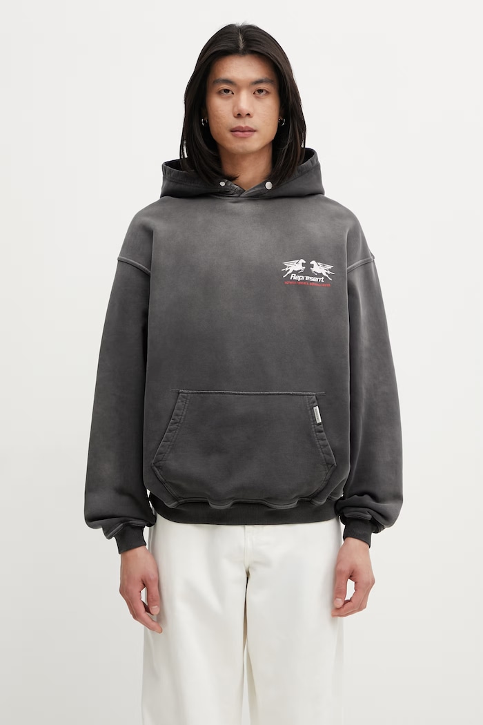 Clothing 24 HOUR SERVICE hoodie cotton Men's MLM100769.04 gray