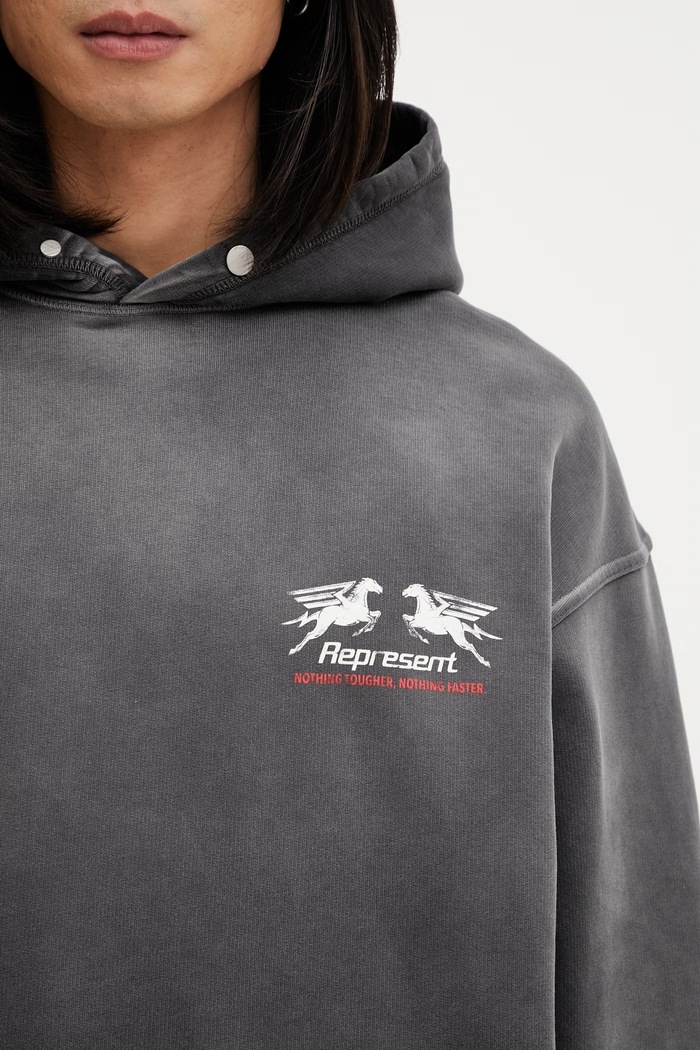 24 HOUR SERVICE hoodie cotton Men's gray MLM100769.04