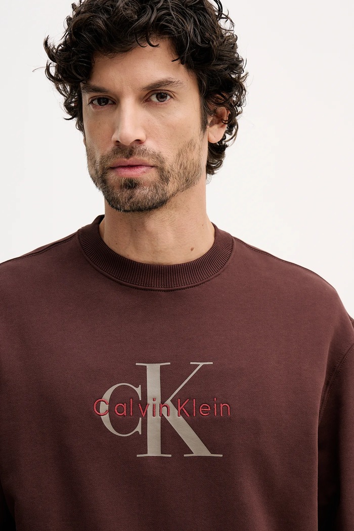 Calvin Klein Jeans суичър мъжки от памук кафяв LV04RD242G