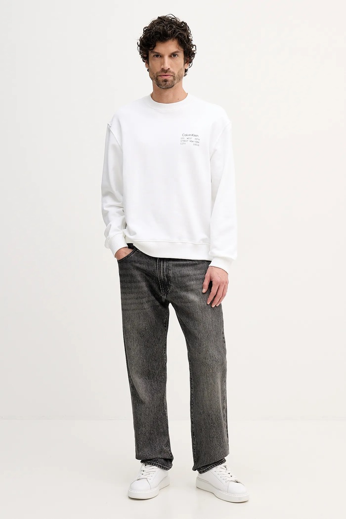 Bavlněná mikina Calvin Klein Jeans LV04RE254G béžová SS26