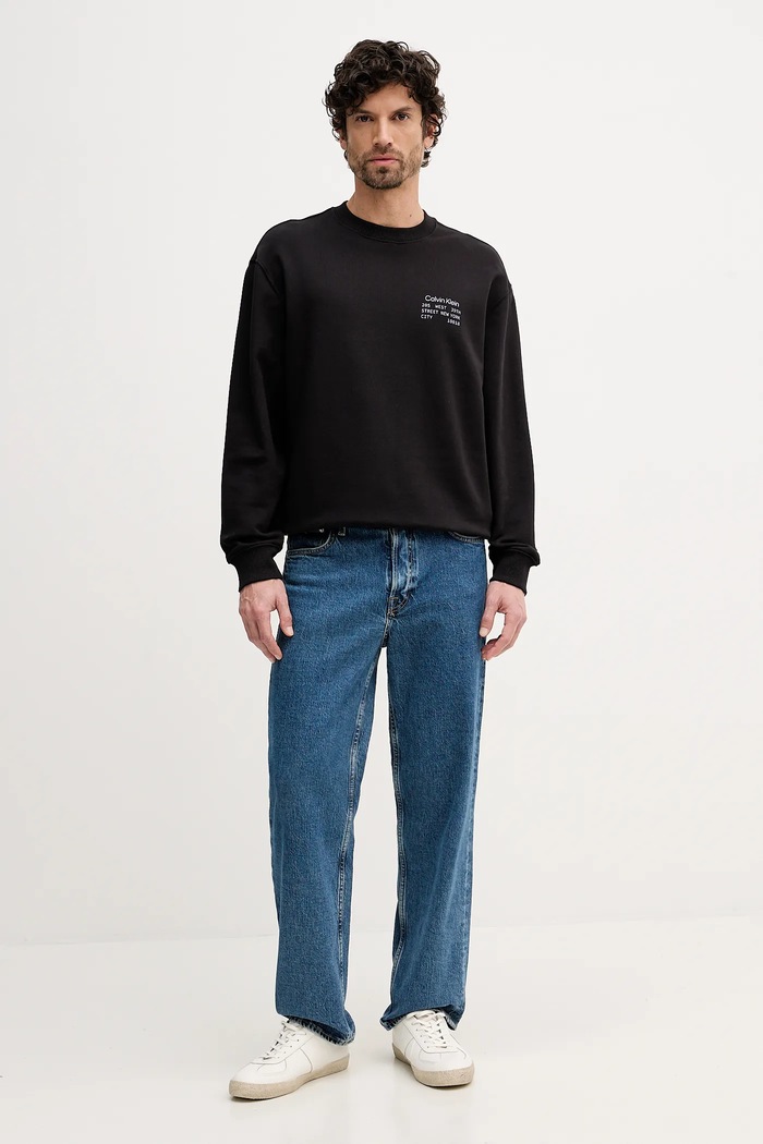 Bombažen pulover Calvin Klein Jeans LV04RE254G črna SS26