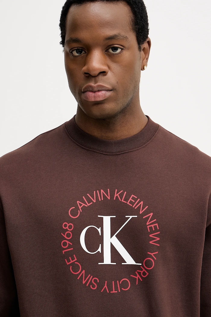 Mikina Calvin Klein Jeans hnedá LV14RE250G