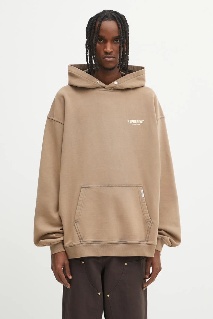 Clothing Represent cotton sweatshirt Represent Owners Club OCM41113.16 beige