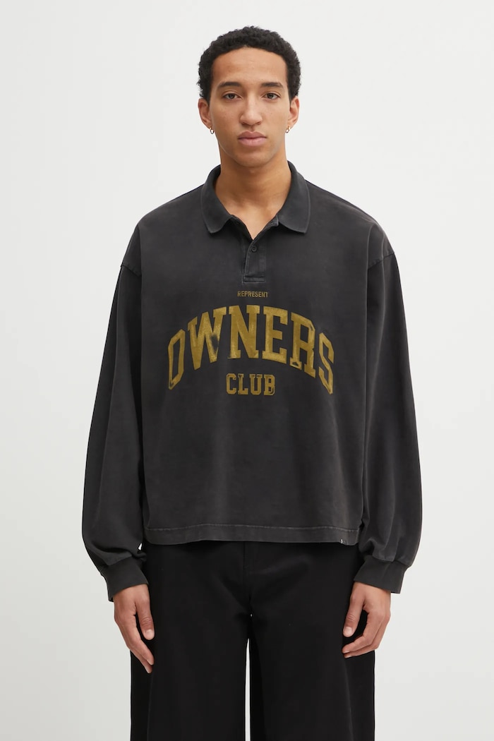 Represent bluza bawełniana Owners Rugby nadruk szary OCM100048.02