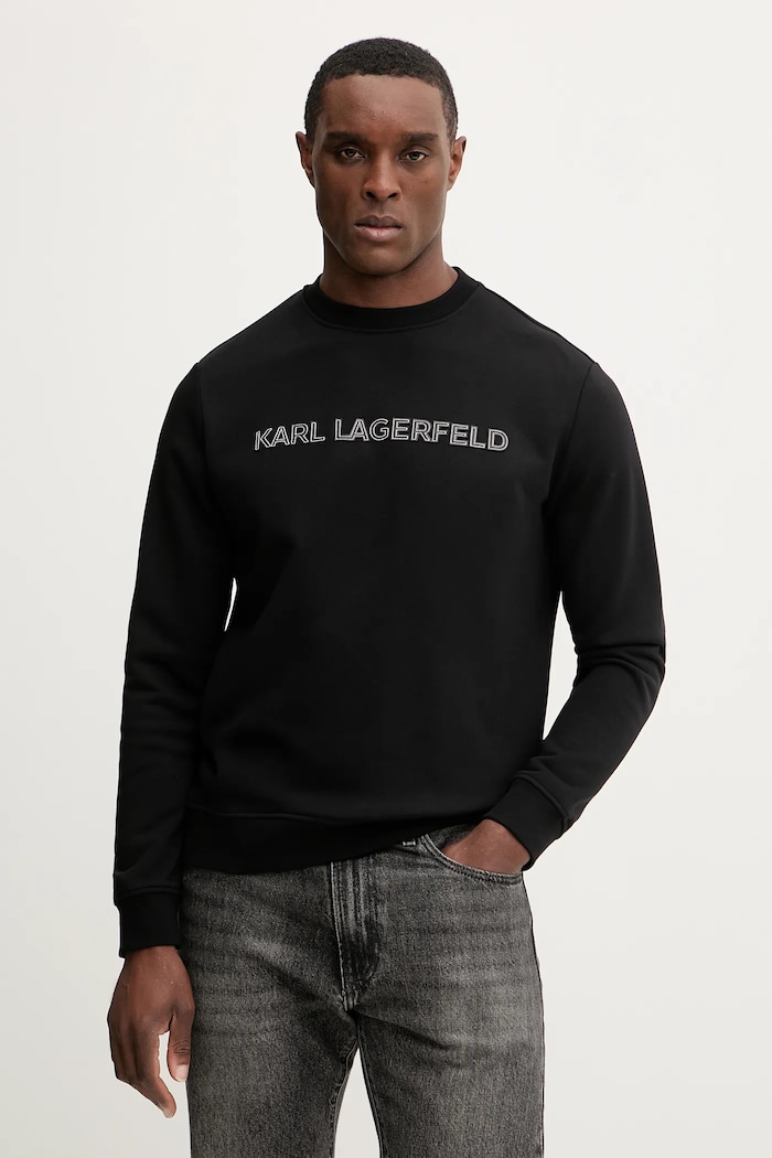 Bavlněná mikina Karl Lagerfeld nášivka černá 561952.705075