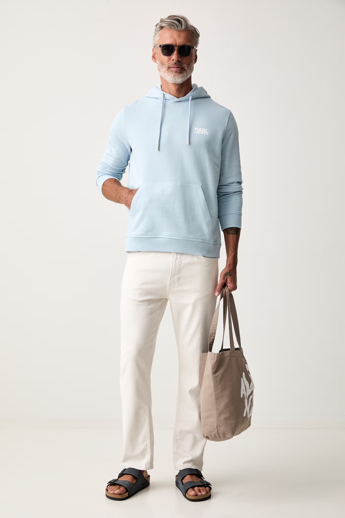 Karl Lagerfeld bluza z kapturem męska bawełniana 561917.705781 niebieski SS26