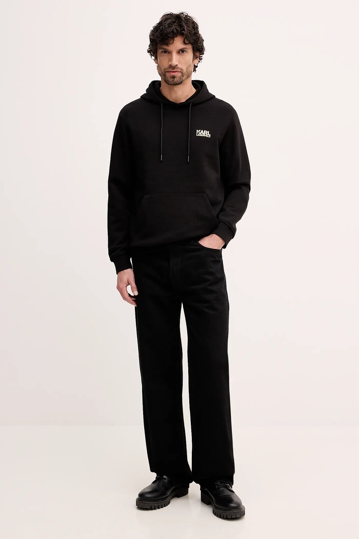 Bavlněná mikina Karl Lagerfeld 561917.705781 černá SS26