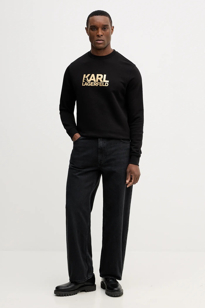 Bavlněná mikina Karl Lagerfeld 561917.705780 černá SS26