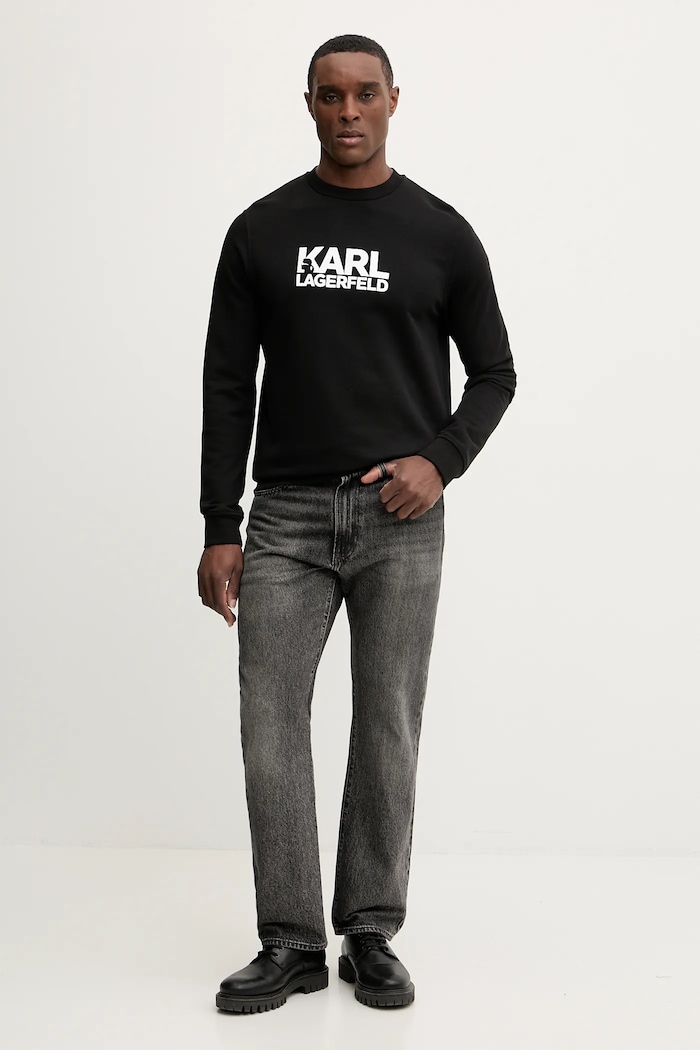 Βαμβακερή μπλούζα Karl Lagerfeld 561917.705780 μαύρο SS26
