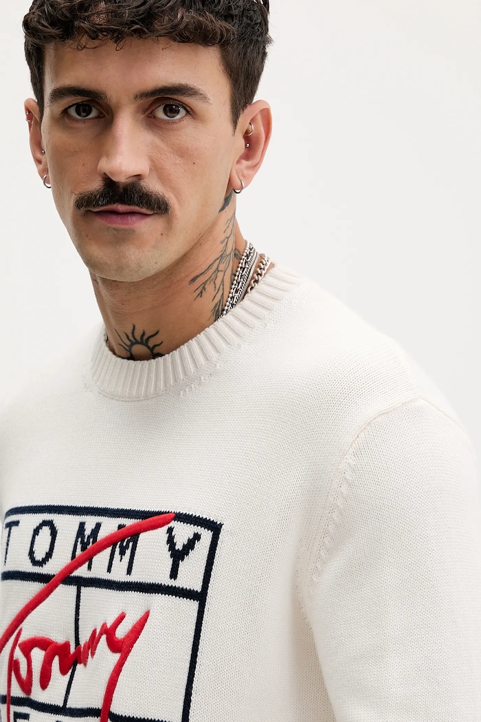 Bavlnený sveter Tommy Jeans DM0DM22401 béžová