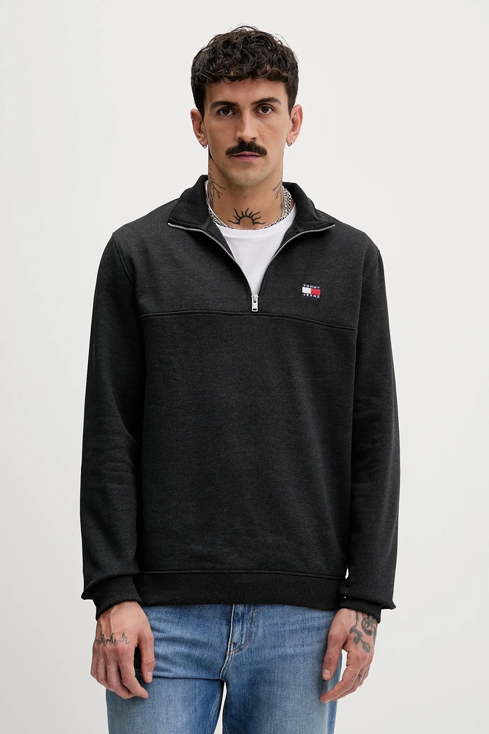 Tommy Jeans bluză uni gri DM0DM22344