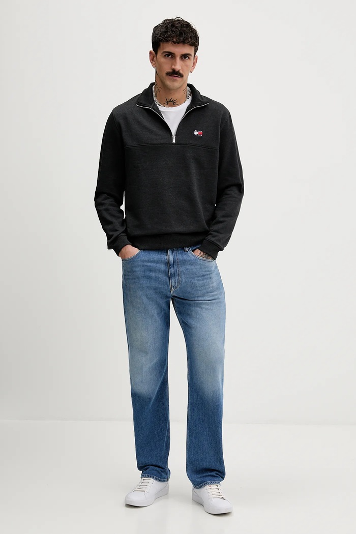 Tommy Jeans bluză DM0DM22344 gri SS26
