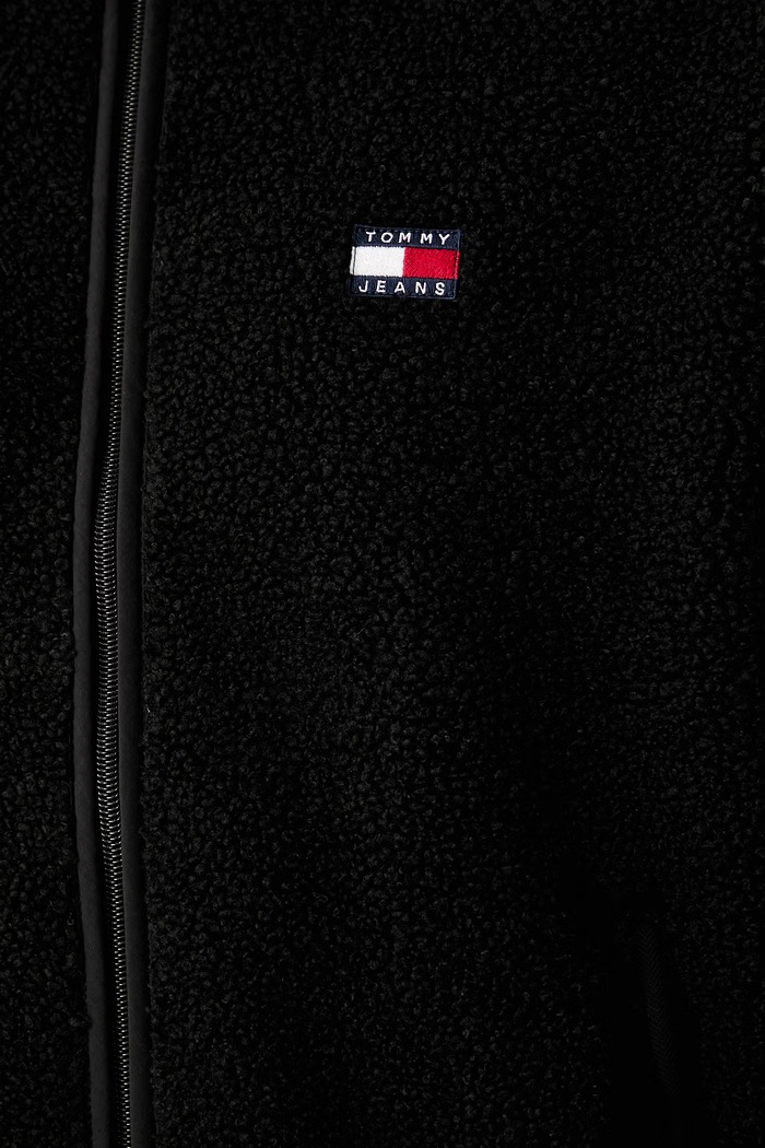 Tommy Jeans rozepínací mikina pánská fleecová DM0DM22345 černá