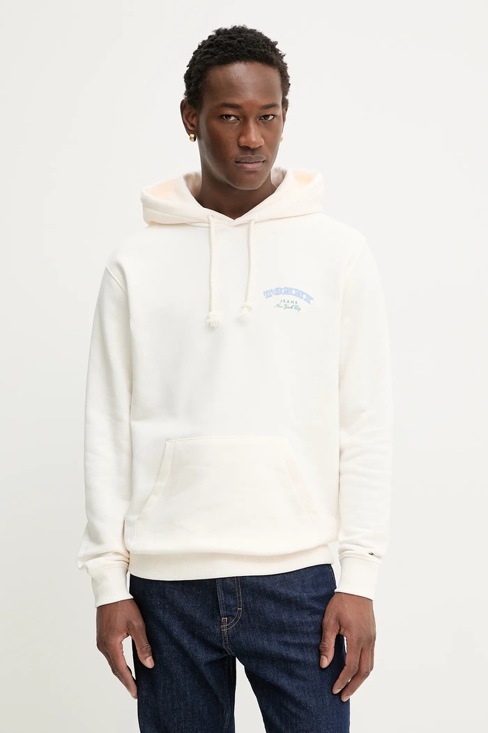 Ρούχα Βαμβακερή μπλούζα Tommy Jeans DM0DM22365 μπεζ