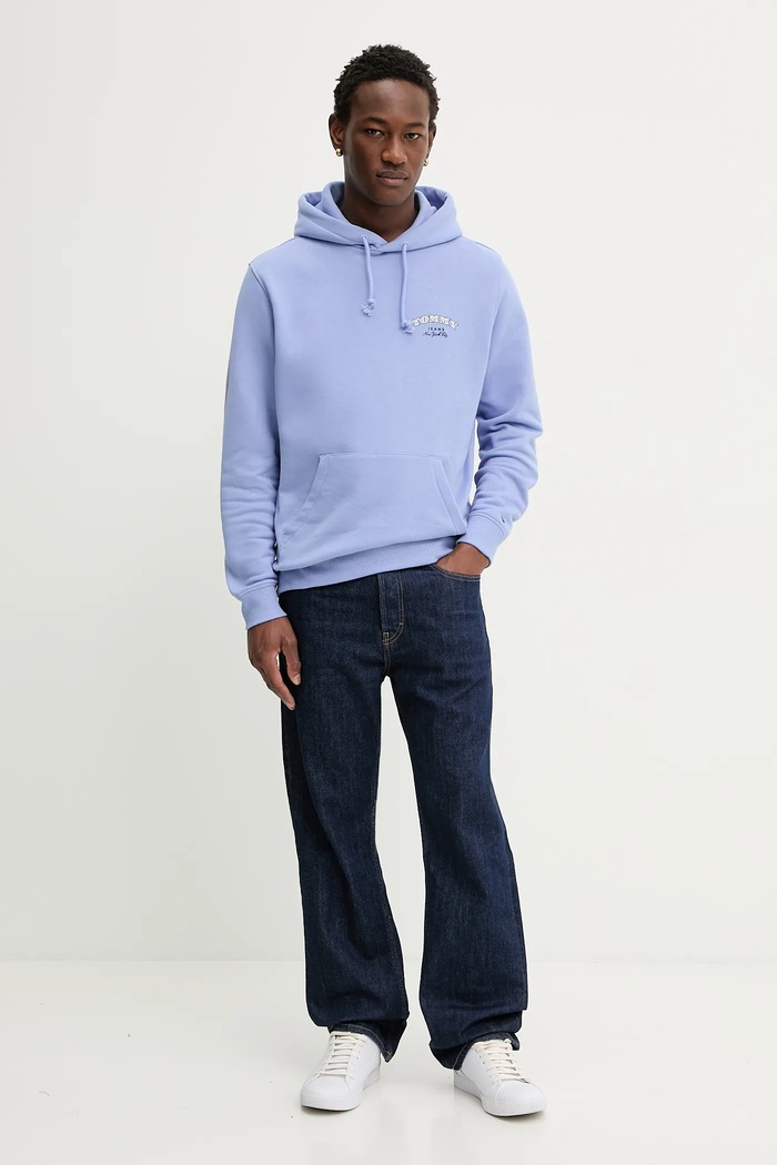 Bavlněná mikina Tommy Jeans DM0DM22365 modrá SS26