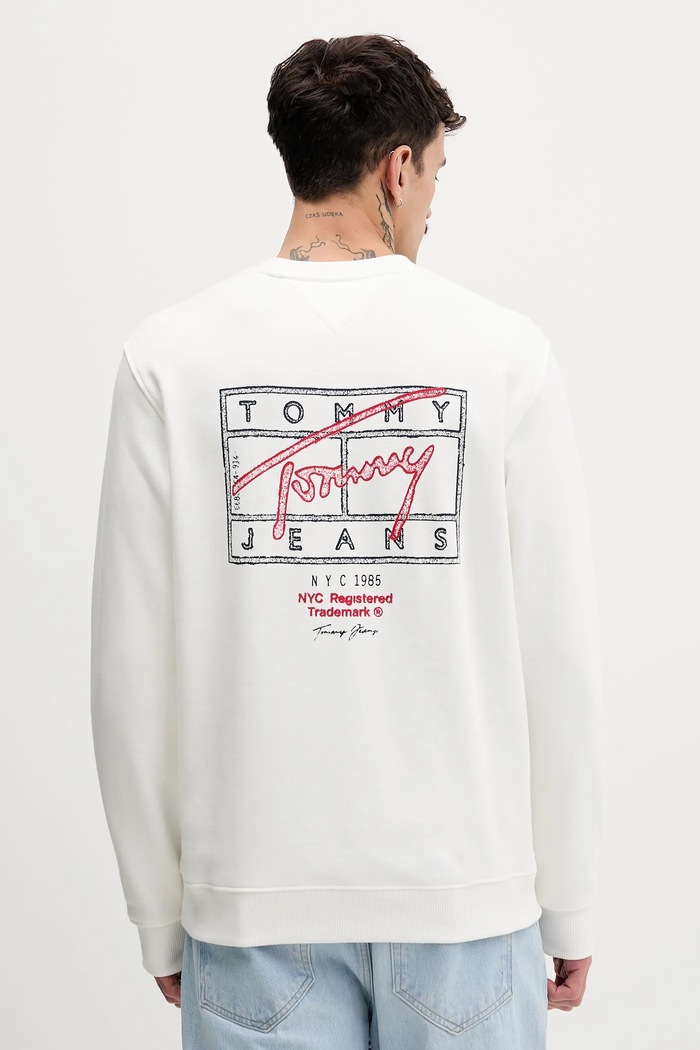 Bavlnená mikina Tommy Jeans bavlna béžová DM0DM22366