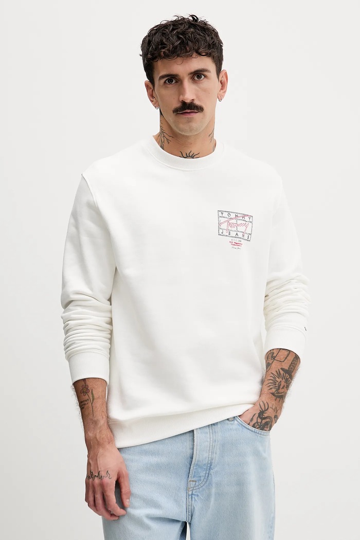 Oblečenie Bavlnená mikina Tommy Jeans DM0DM22366 béžová