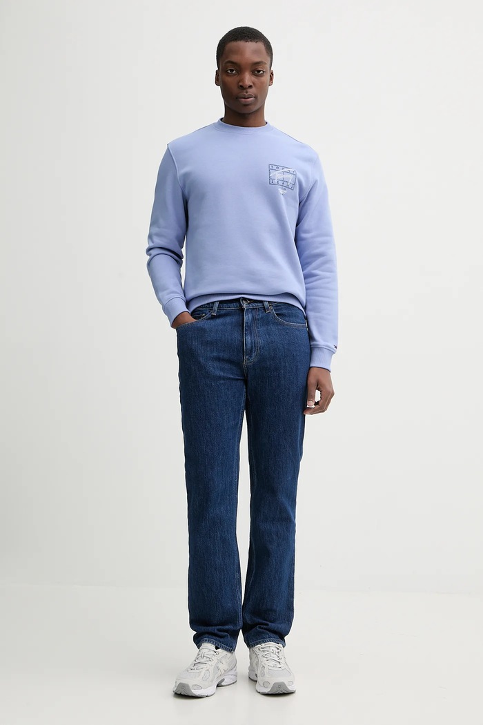 Bavlněná mikina Tommy Jeans DM0DM22366 modrá SS26