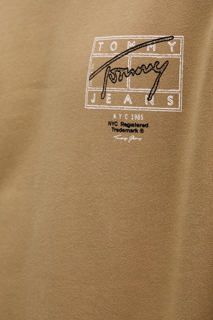 Bavlnená mikina Tommy Jeans DM0DM22366 hnedá