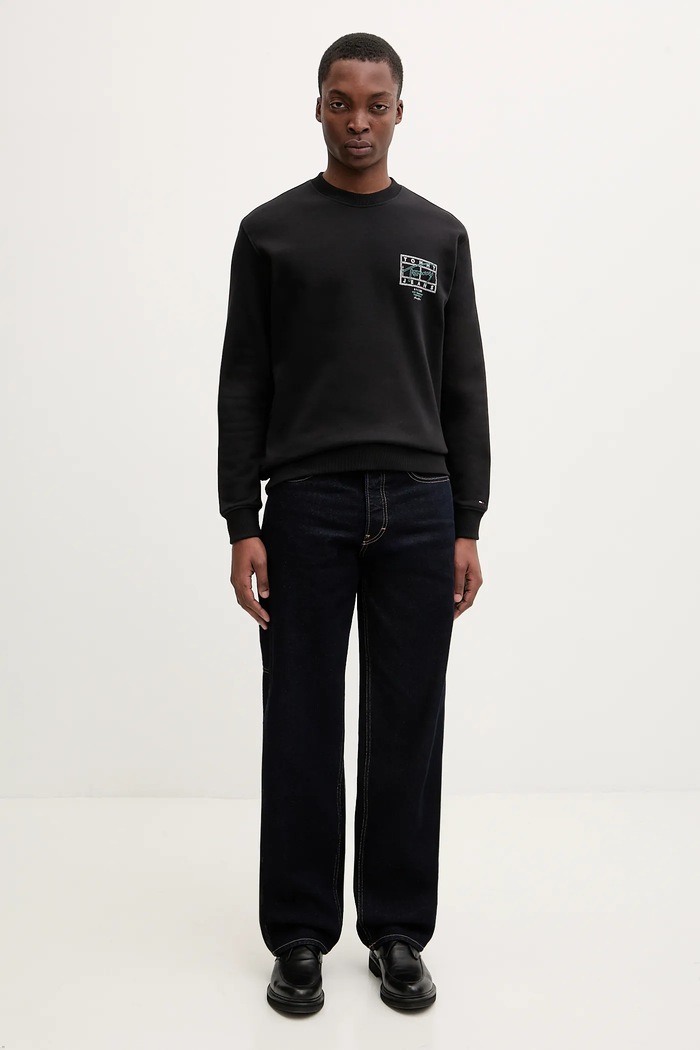 Bavlněná mikina Tommy Jeans DM0DM22366 černá SS26