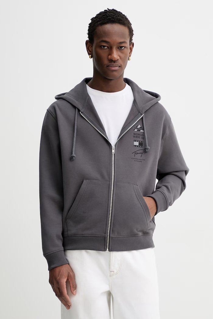 Oblečenie Bavlnená mikina Tommy Jeans DM0DM22378 sivá