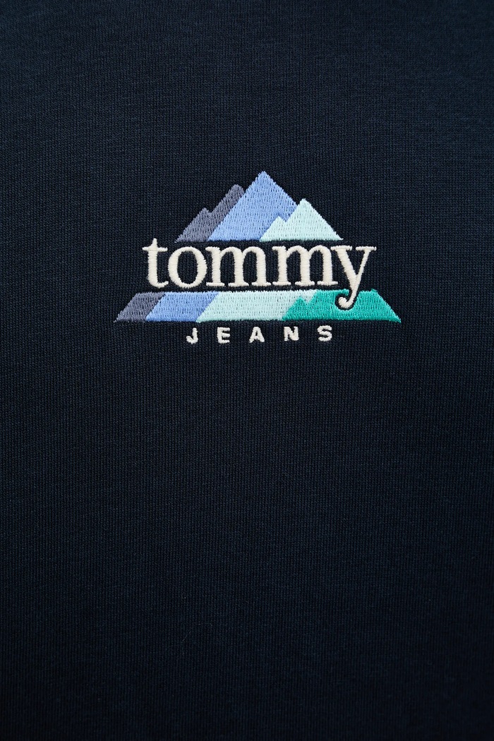 Bavlněná mikina Tommy Jeans DM0DM22418 námořnická modř