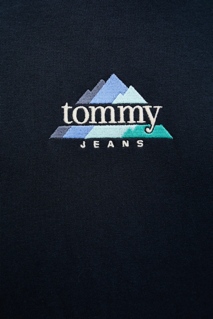 Bavlněná mikina Tommy Jeans DM0DM22418 námořnická modř