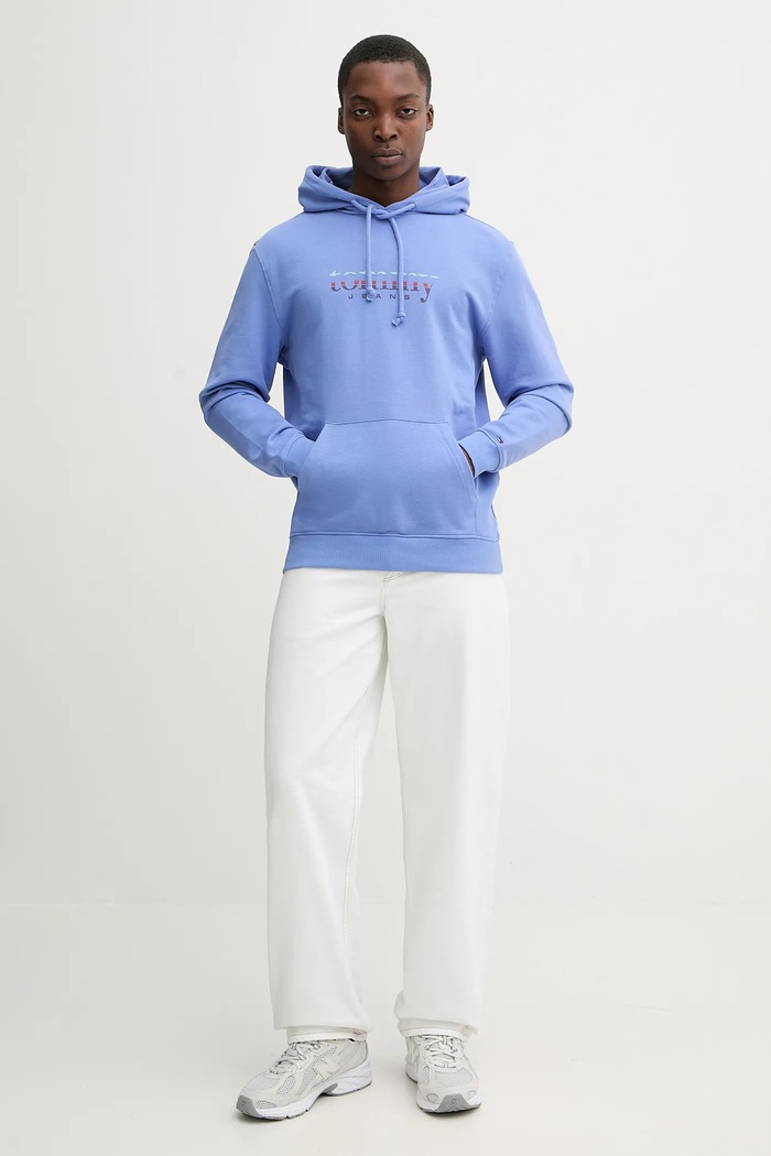 Bavlněná mikina Tommy Jeans DM0DM22642 fialová SS26