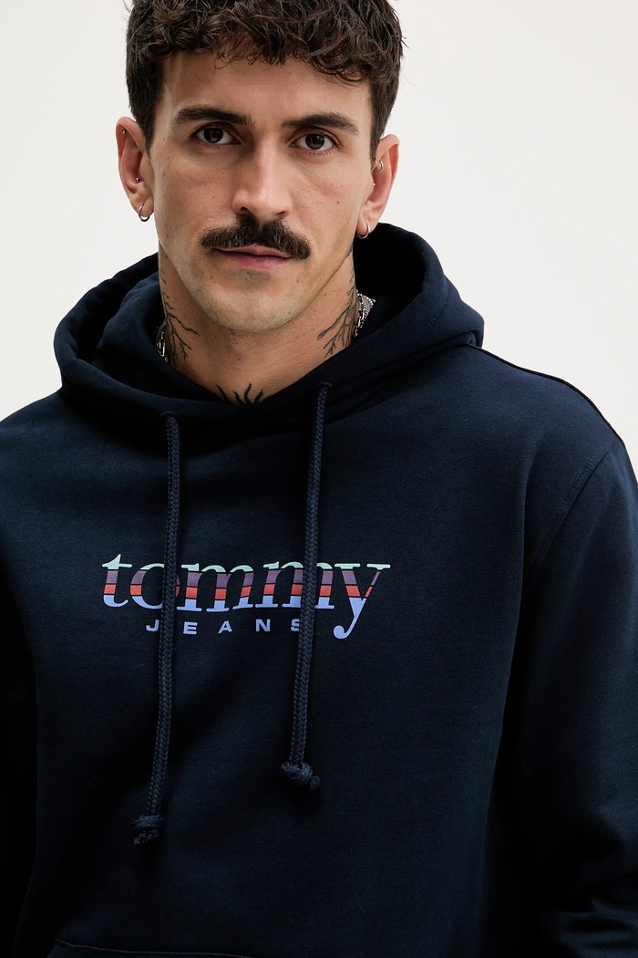 Bavlnená mikina Tommy Jeans tmavomodrá DM0DM22642