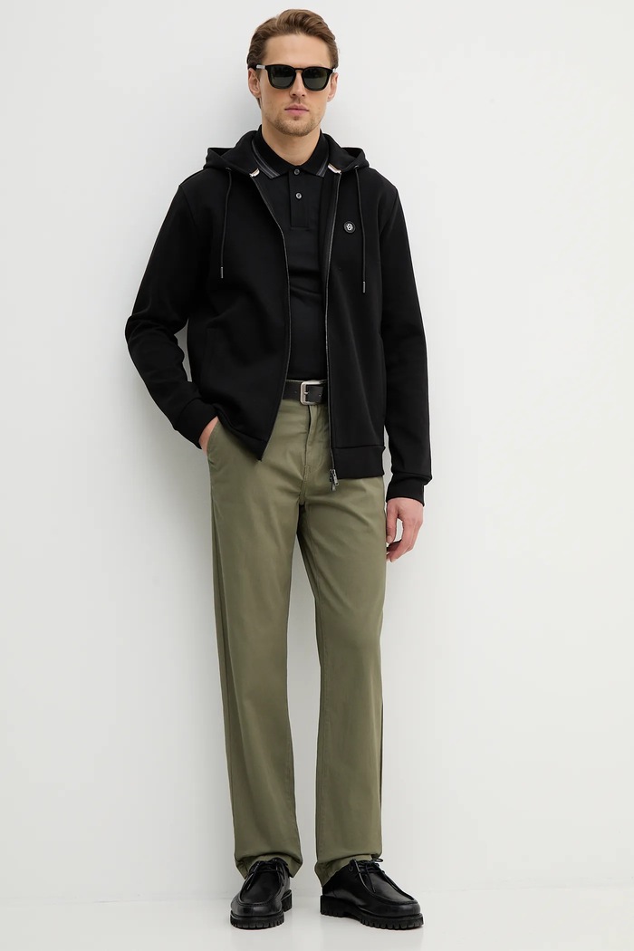 BOSS bluza rozpinana z kapturem męska z bawełną C-Spence 01 50555851 czarny SS26