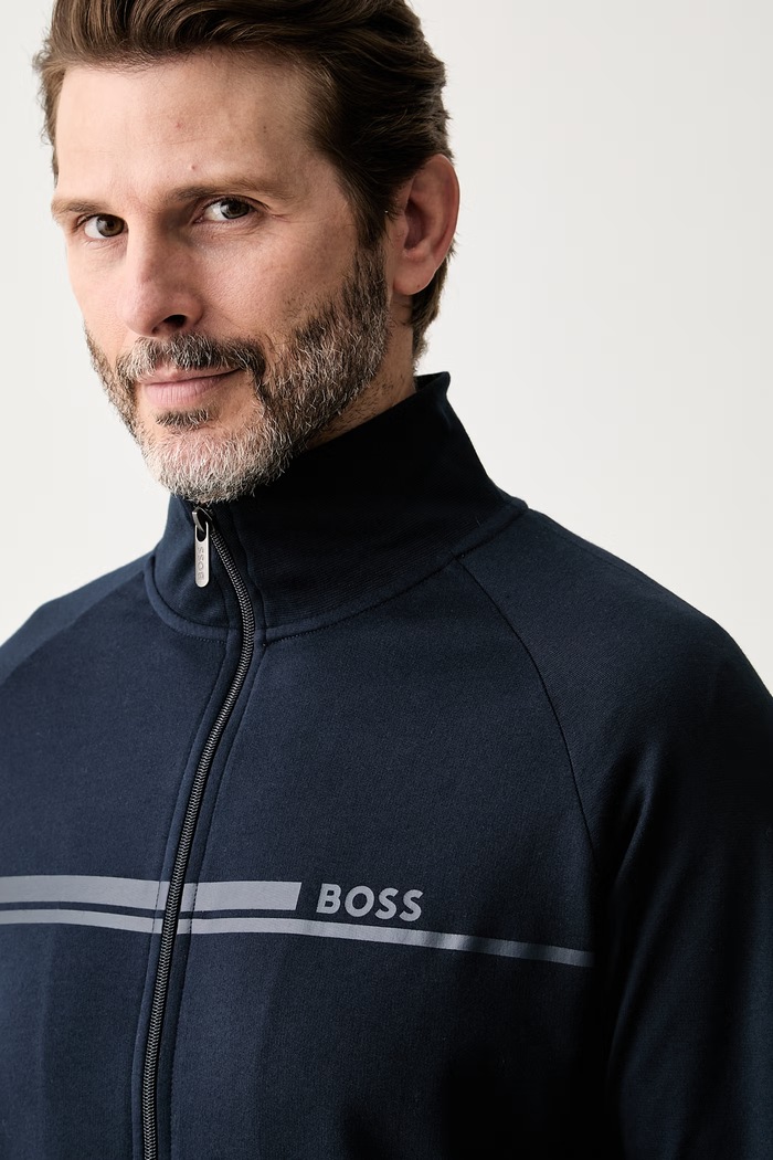 BOSS bluza rozpinana męska bawełniana Authentic Jacket Z granatowy 50554779