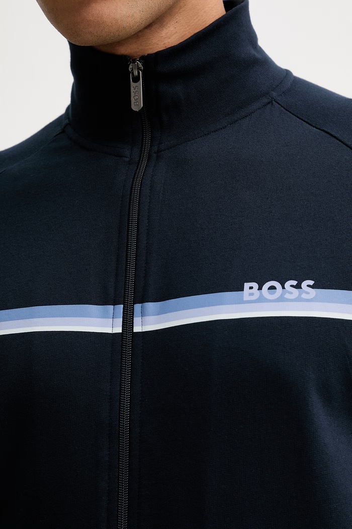 BOSS μπλούζα με κουμπιά ανδρική βαμβακερή Authentic Jacket Z 50554779 σκούρο μπλε