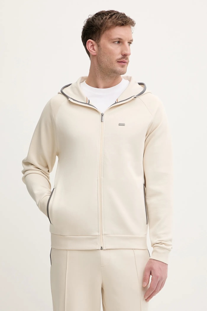 BOSS bluza rozpinana z kapturem męska Sense Hooded Jacket z kapturem beżowy 50557206
