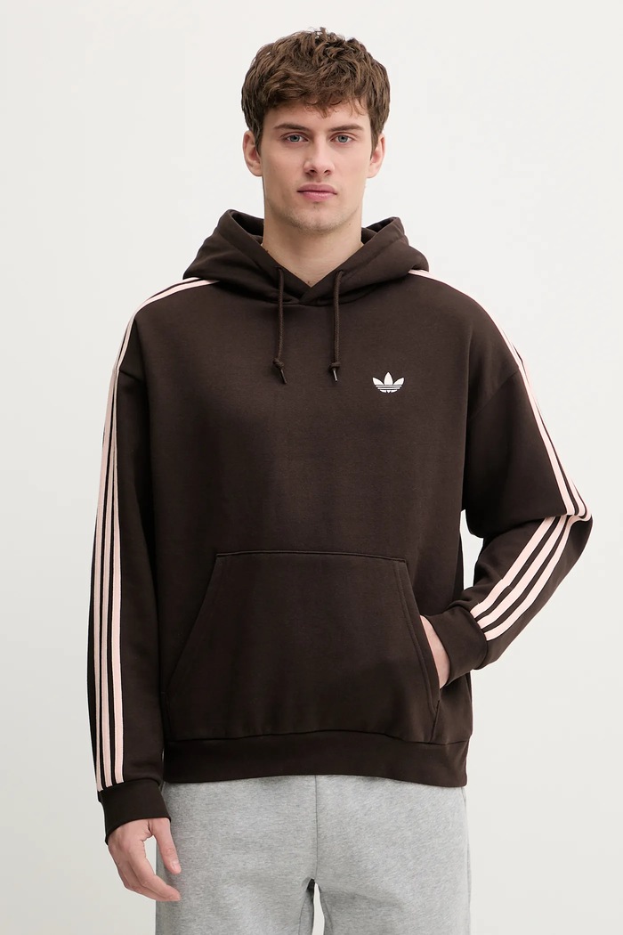 Mikina adidas Originals Adicolor s kapucňou hnedá KE0880